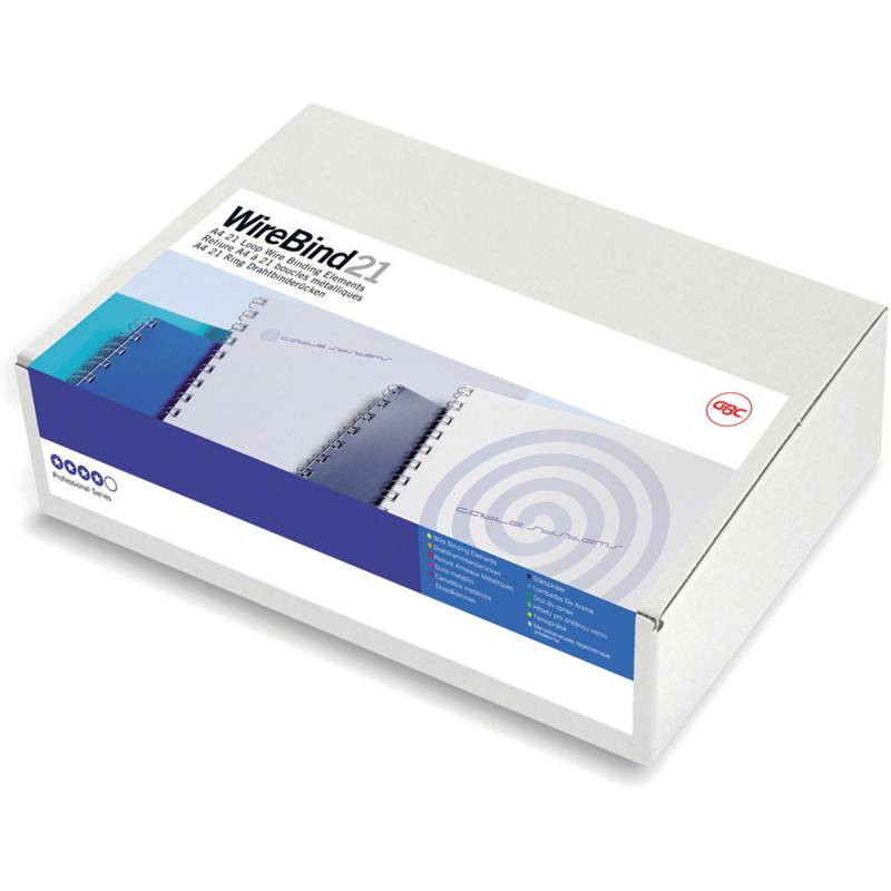 GBC Drahtbinderücken WireBind, A4, 21 Ringe, 14 mm, weiß