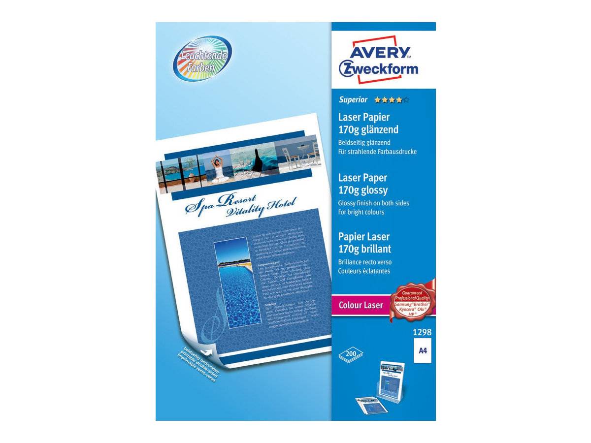 Avery Zweckform Superior Colour Laser Paper 1298 - Glänzend - weiß - A4 (210 x 297 mm)