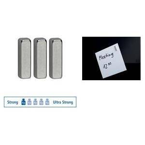 MAUL Neodym-Stabmagnete (B)4 x (T)15 x (H)4 mm, nickel Haftkraft: 2 kg, kleine Form viel Power, Stabform