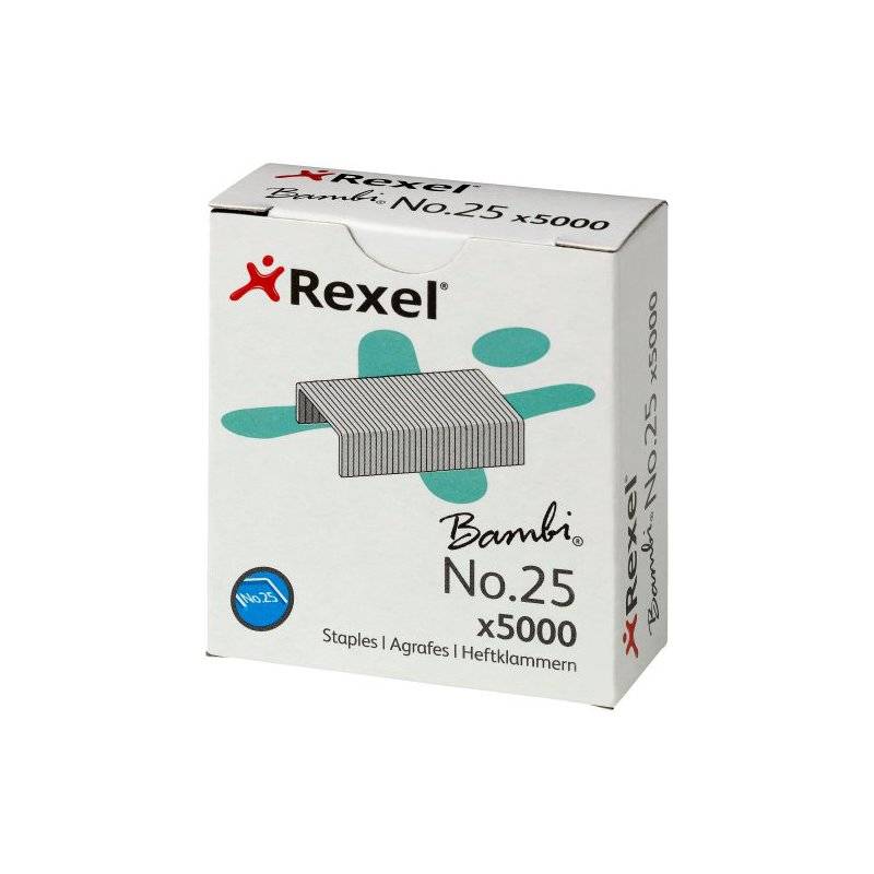 Rexel Heftklammern Nr. 25, verzinkt, Kleinpackung
