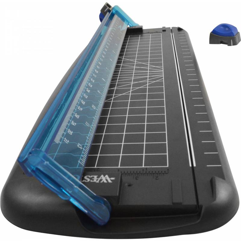 WESTCOTT Rollen-Schneidemaschine, DIN A4, schwarz/blau