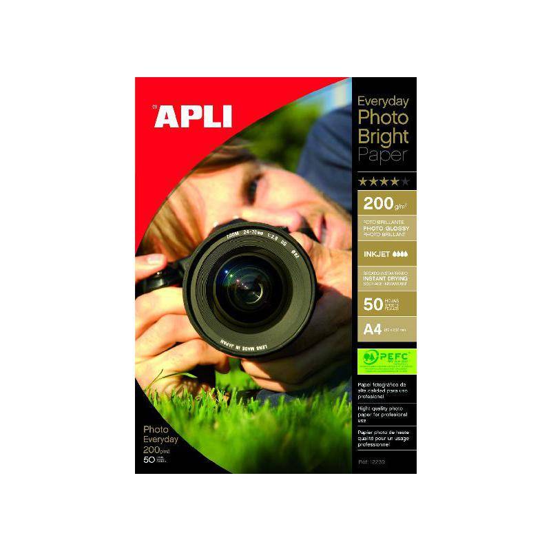 APLI Foto-Papier bright, DIN A4, 200 g/qm, hochglänzend