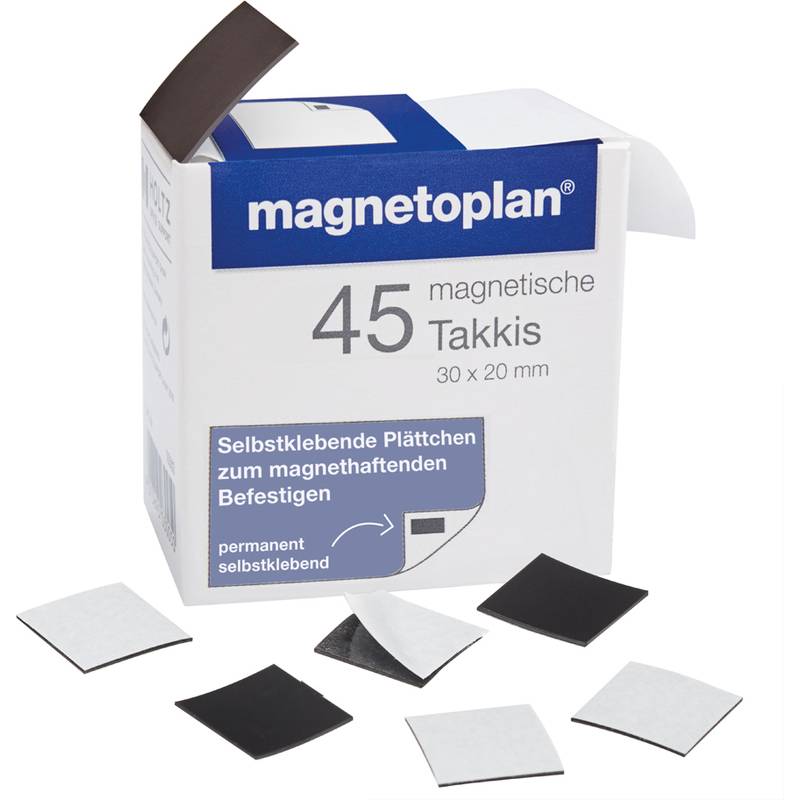 magnetoplan Takkis 30 x 20 mm, selbstklebend, schwarz