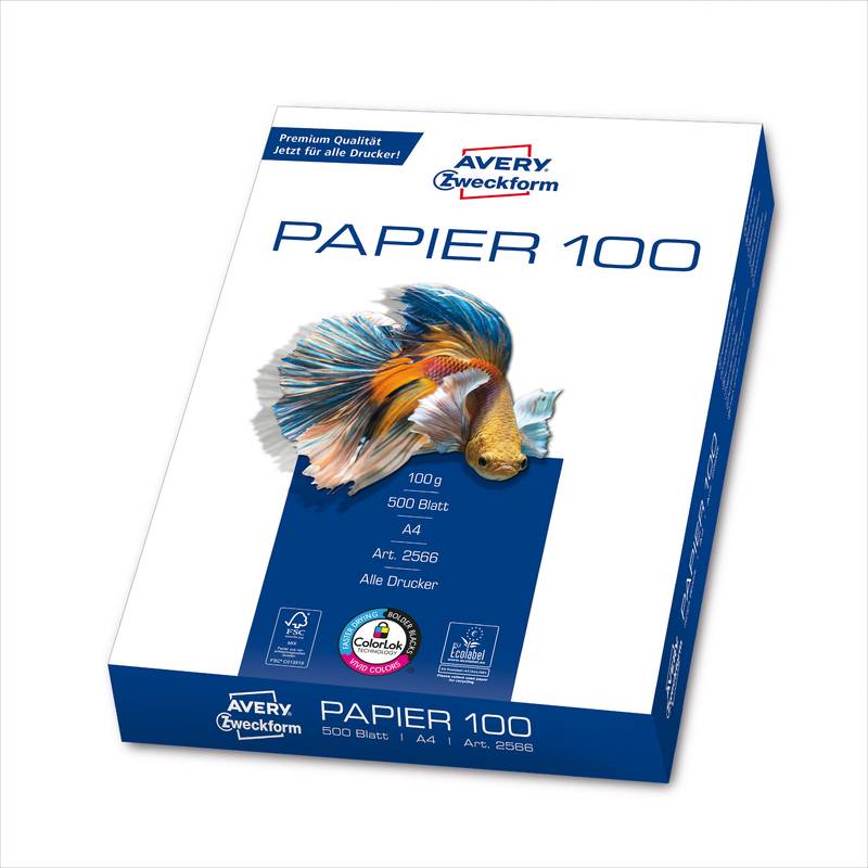 AVERY Zweckform Inkjet-Papier, DIN A4, 100 g/qm, hochweiß