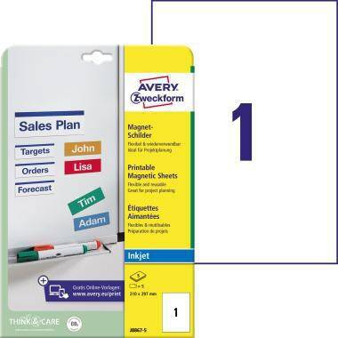 Avery Zweckform Magnetschild J8867-5 210x297mm 5St.