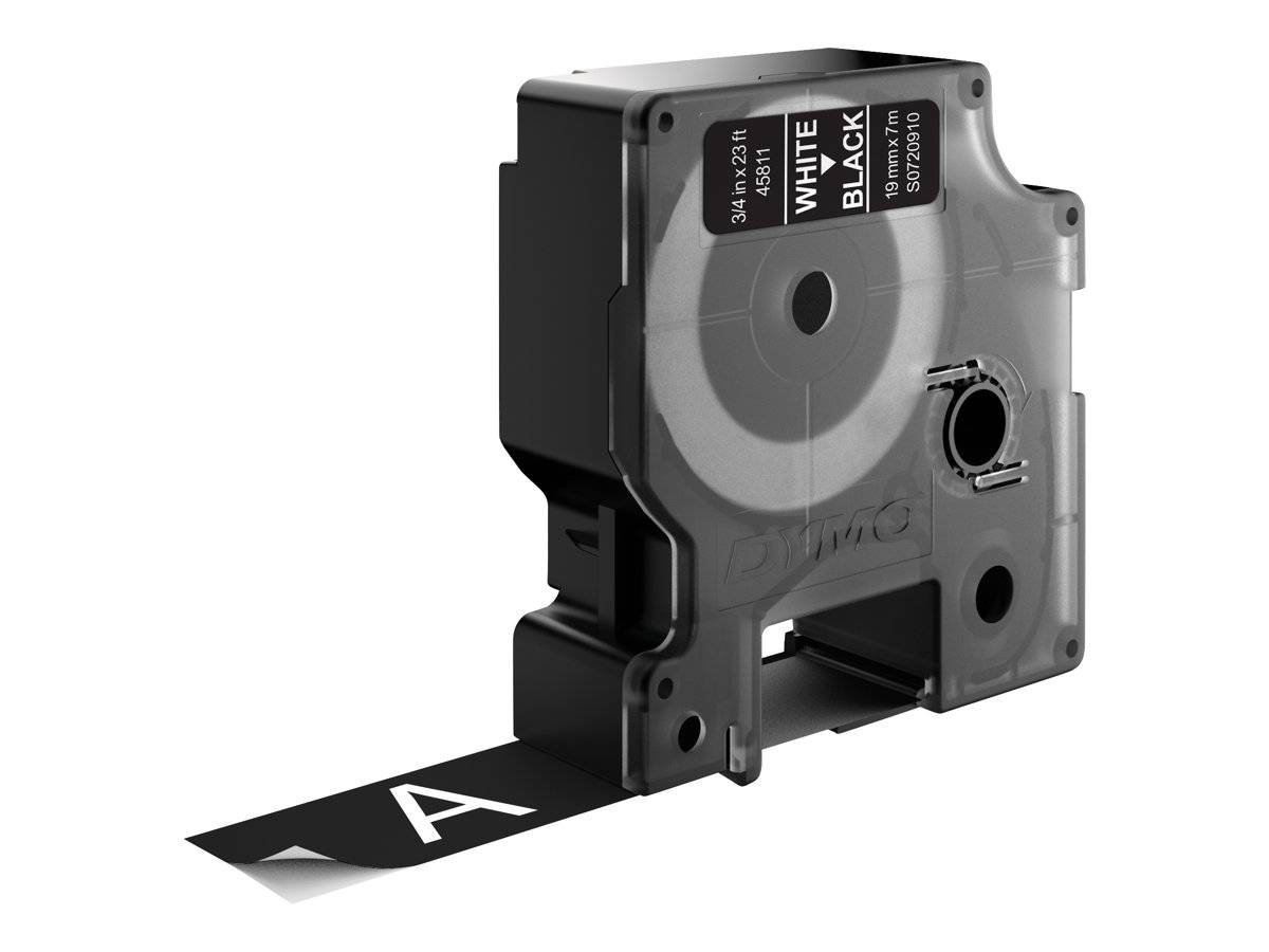 Dymo D1 - Selbstklebend - Weiß auf Schwarz - Rolle (1,9 cm x 7 m)