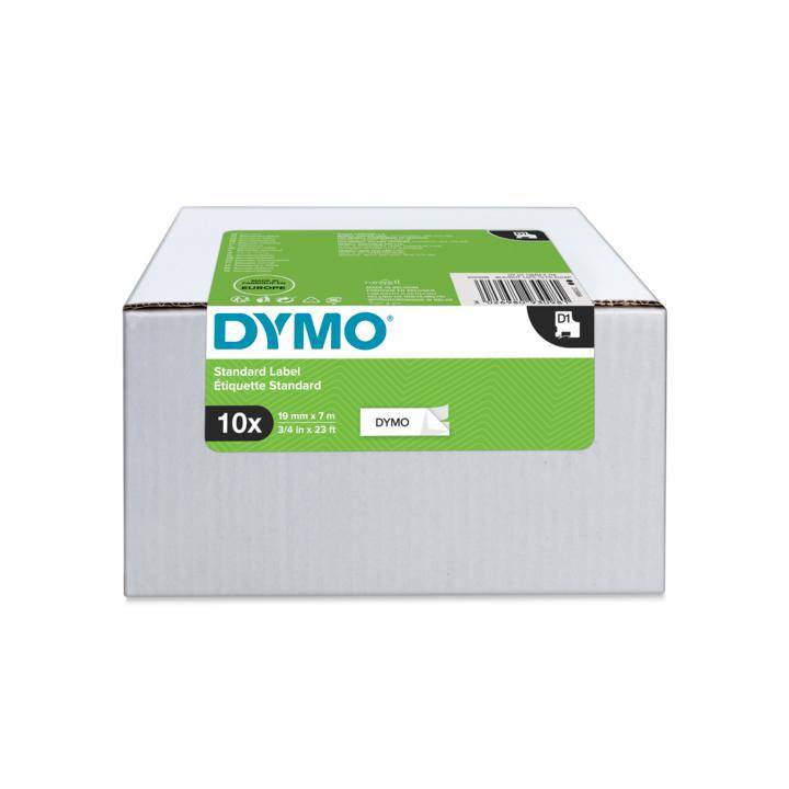 DYMO D1 Standard - Polyester - selbstklebend - Schwarz auf Weiß - 7 x 19 mm 1 Rolle(n) Etikettenkartusche (Packung mit 10)