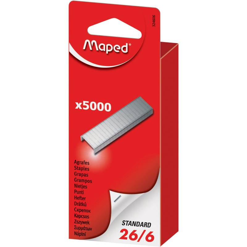 Maped Heftklammern 26/6, verzinkt, Großpackung