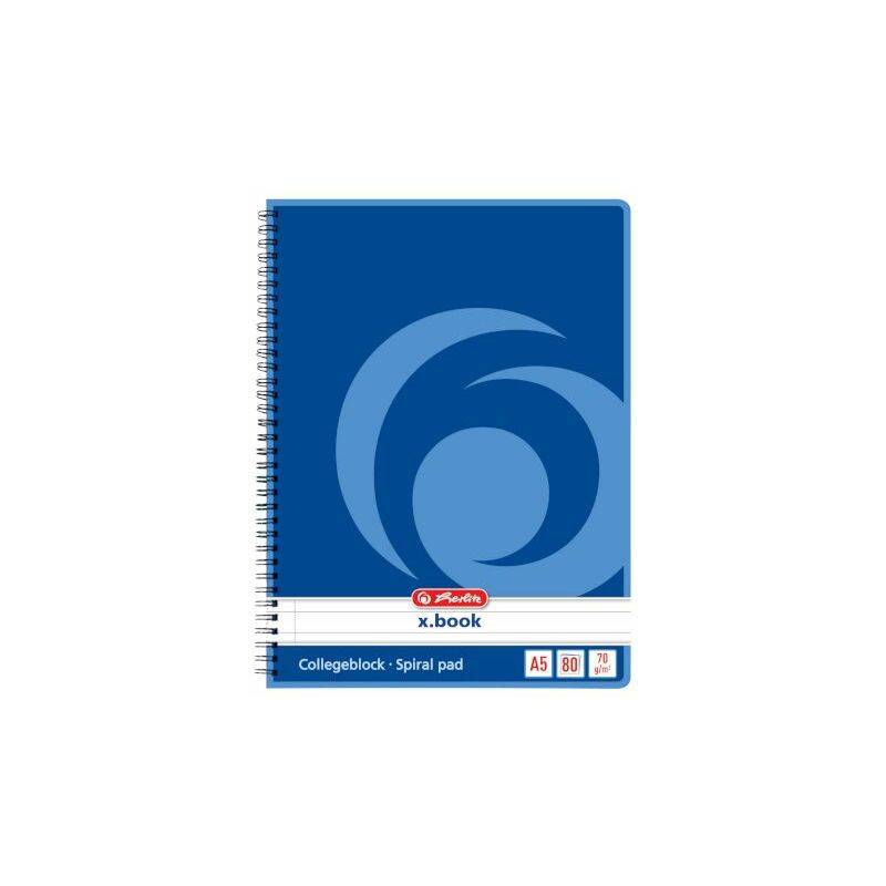 herlitz Collegeblock x.book DIN A5, 80 Blatt, liniert