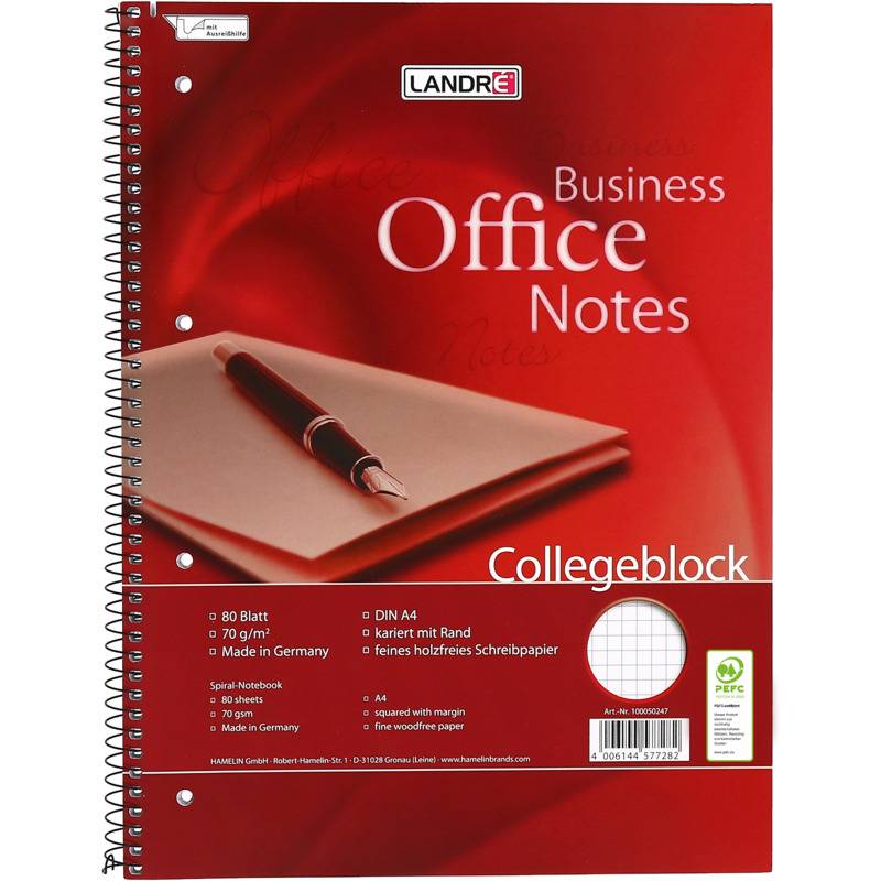 LANDRÉ Collegeblock "Business Office Notes", DIN A4, kariert