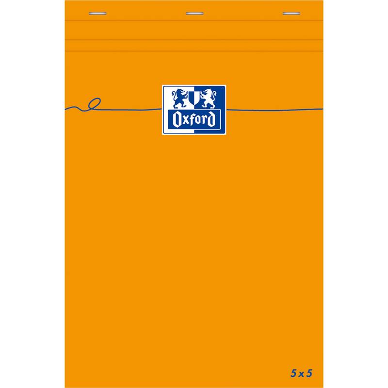 Oxford Notizblock, 85 x 120 mm, kariert, 80 Blatt, orange