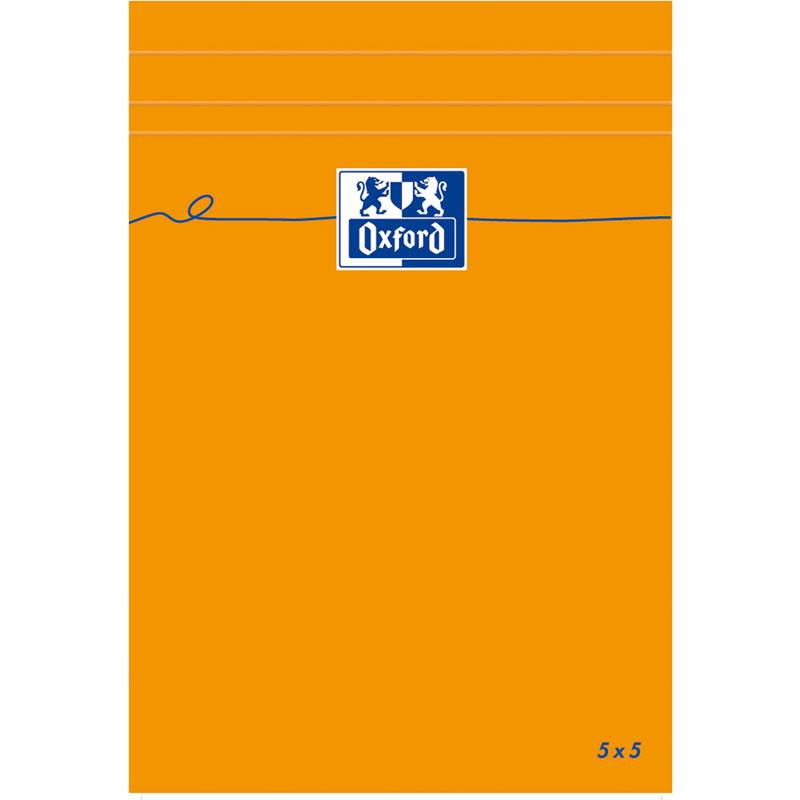 Oxford Notizblock, 110 x 170 mm, kariert, 80 Blatt, orange