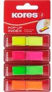 Kores Haftstreifen Pagemarker POP-UP, 45 x 12 mm, sortiert in den Farben: blau, grün, rot, gelb, aus Folie