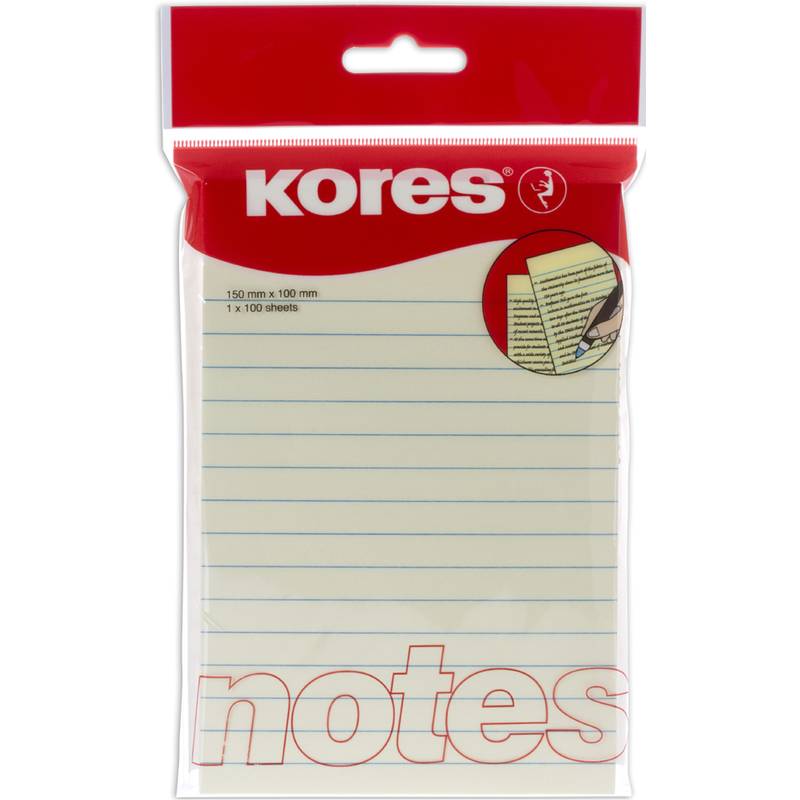 Kores Haftnotizen "Pastell-gelb", 150 x 100 mm, liniert