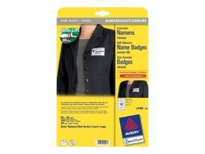 AVERY ZWECKFORM - Avery - Selbstklebend - weiß, roter Rahmen - 50 x 80 mm 200 Etikett(en) (20 Bogen x 10)