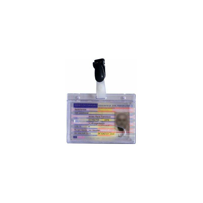 pavo Namensschild, mit Clip, 60 x 90 mm, transparent