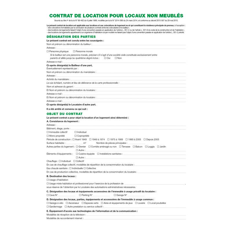 EXACOMPTA Feuille "Contrat de location pour locaux non