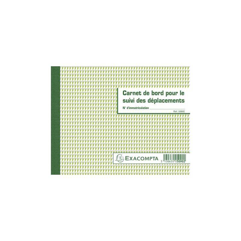 Fahrtenbuch zur Dokumentation von Reisen und Fahrten von Exacompta, mit grünem Rücken und gemustertem Design