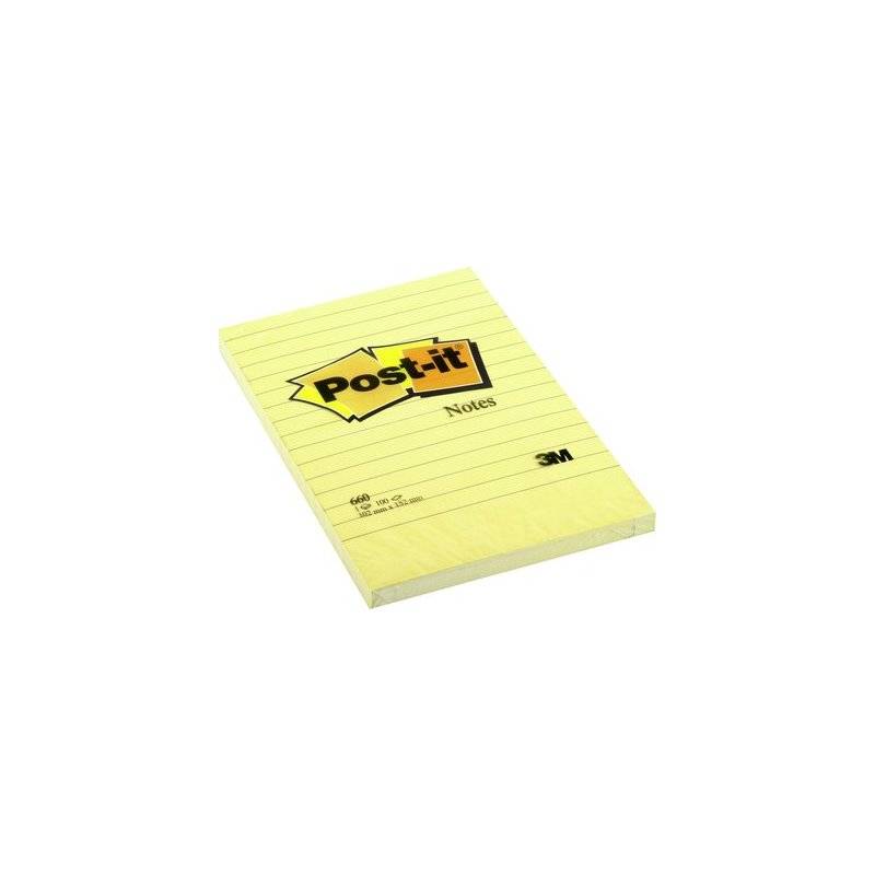 Post-it Haftnotizen, 102 x 152 mm, liniert, gelb