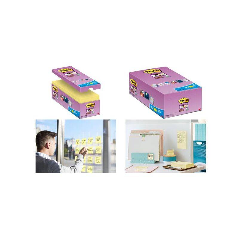 Post-it Haftnotizen super sticky notes, 127 x 76 mm, 20+4