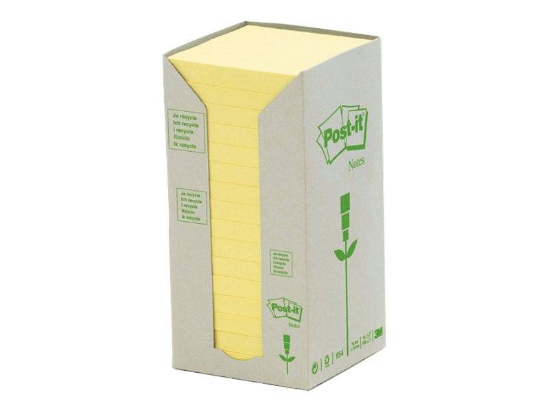 3M - Post-it 654-1T - Haftnotizen - 76 x 76 mm - 1600 Blatt (16 x 100)