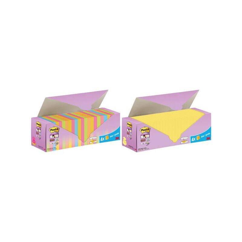Post-it Haftnotizen super sticky z-notes, 76 x 76 mm, 20+4