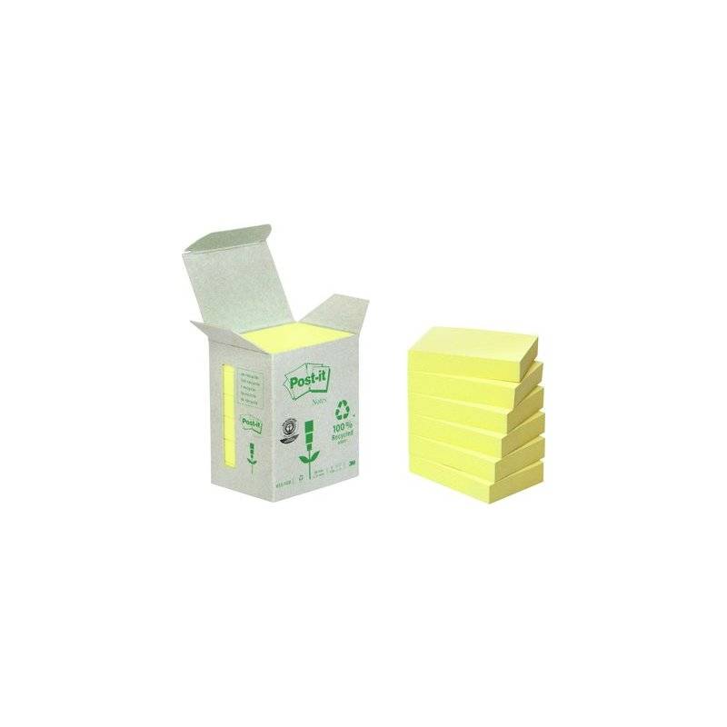 Post-it Haftnotizen Recycling, 38 x 51 mm, gelb
