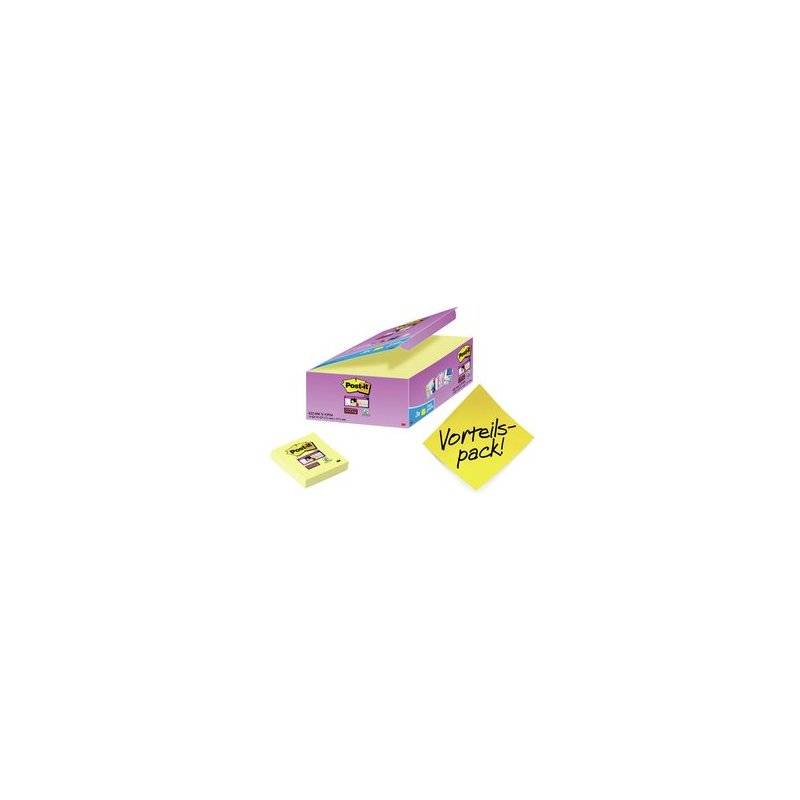 Post-it Haftnotizen Super Sticky Notes, 48 x 48 mm, gelb