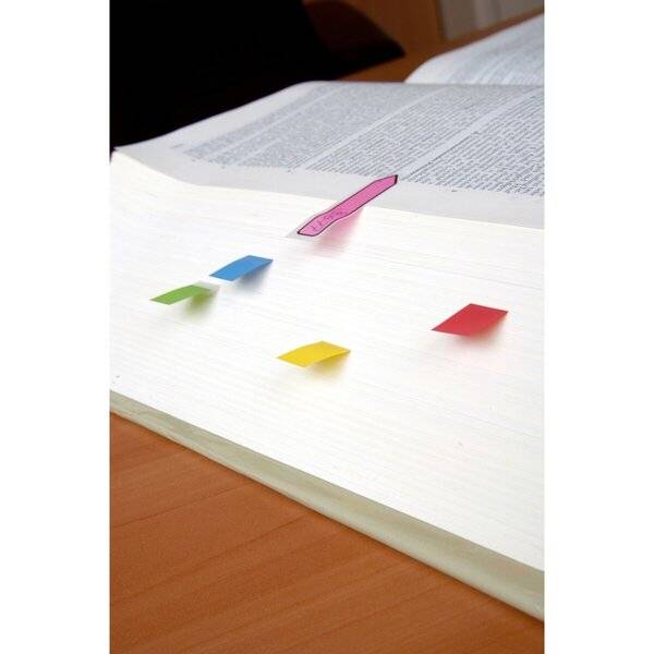 Haftstreifen Index Mini 11,9x43,2mm16+8 Spender je 35 Streifen rot, blau, gelb, grün
