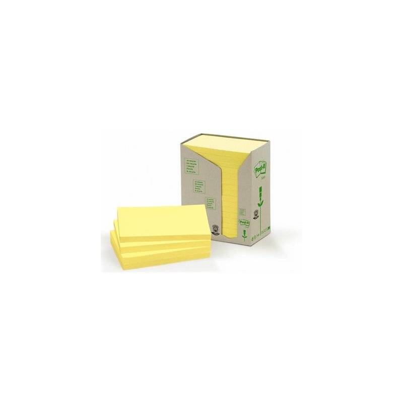 Post-it Haftnotizen Recycling notes, 127 x 76 mm, gelb