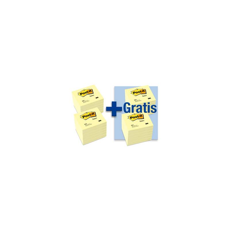 Post-it Haftnotizen, 76 x 76 mm, gelb, 12+12 gratis