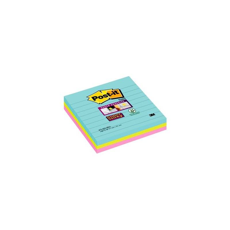 Post-it Haftnotizen Super Sticky Notes, 101x101 mm, liniert
