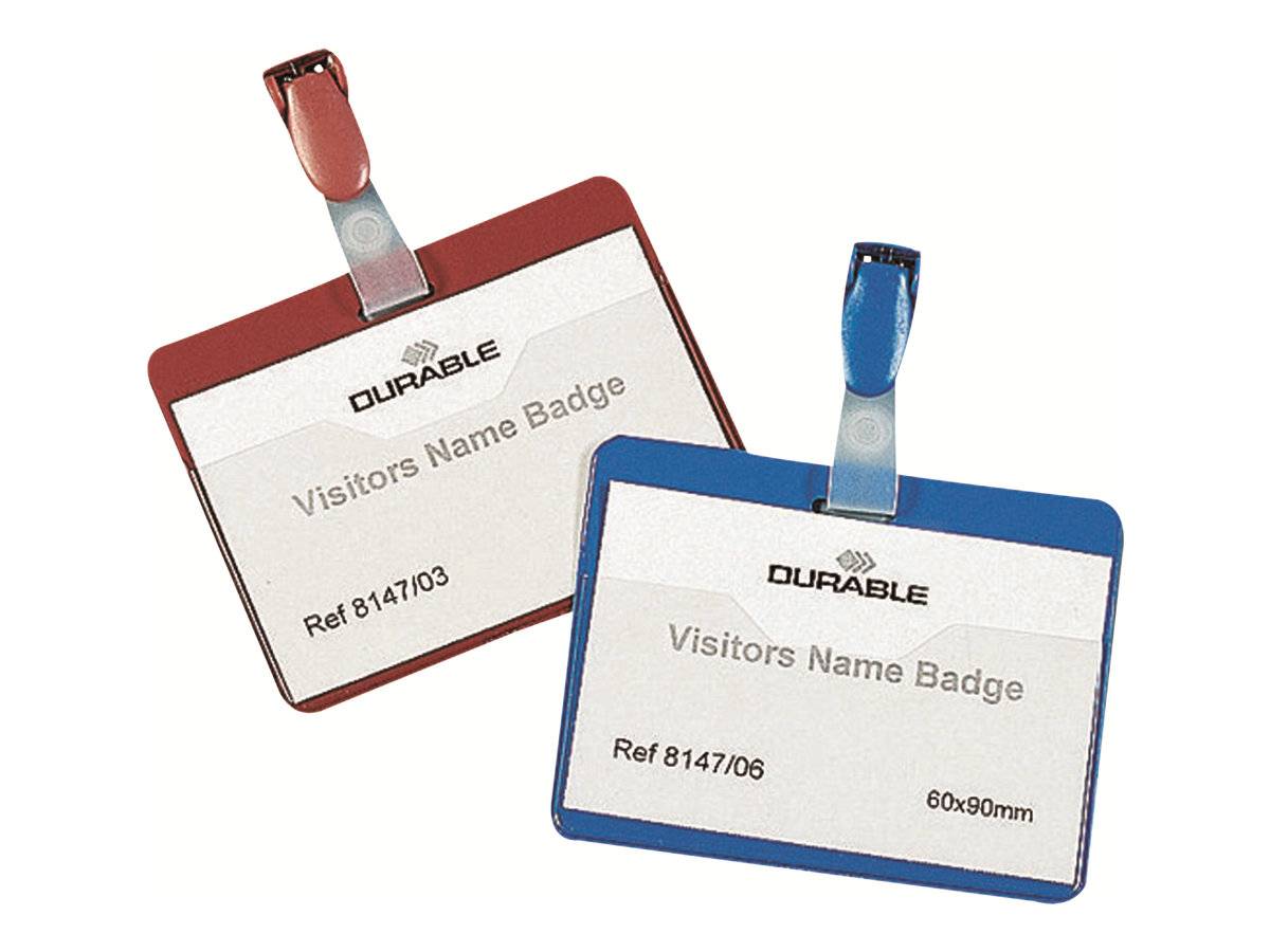 DURABLE - Namensschild - für 60 x 90 mm - Clip - Blau (Packung mit 25)