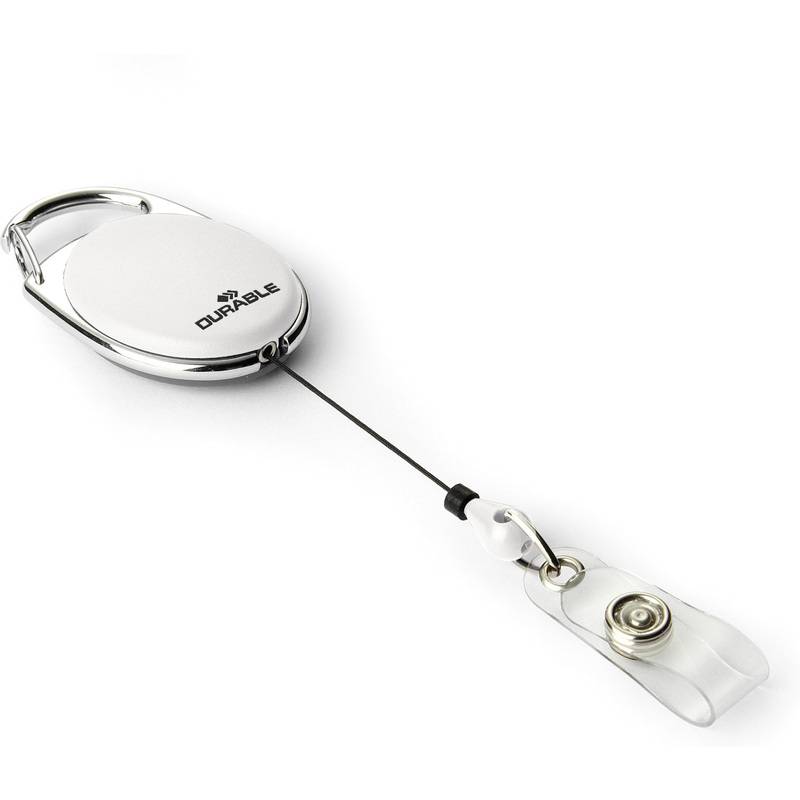 DURABLE Ausweishalter mit Jojo "STYLE", oval, weiß