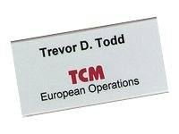 DURABLE - Namensschild - für 40 x 75 mm - Nadel - durchsichtig (Packung mit 10)