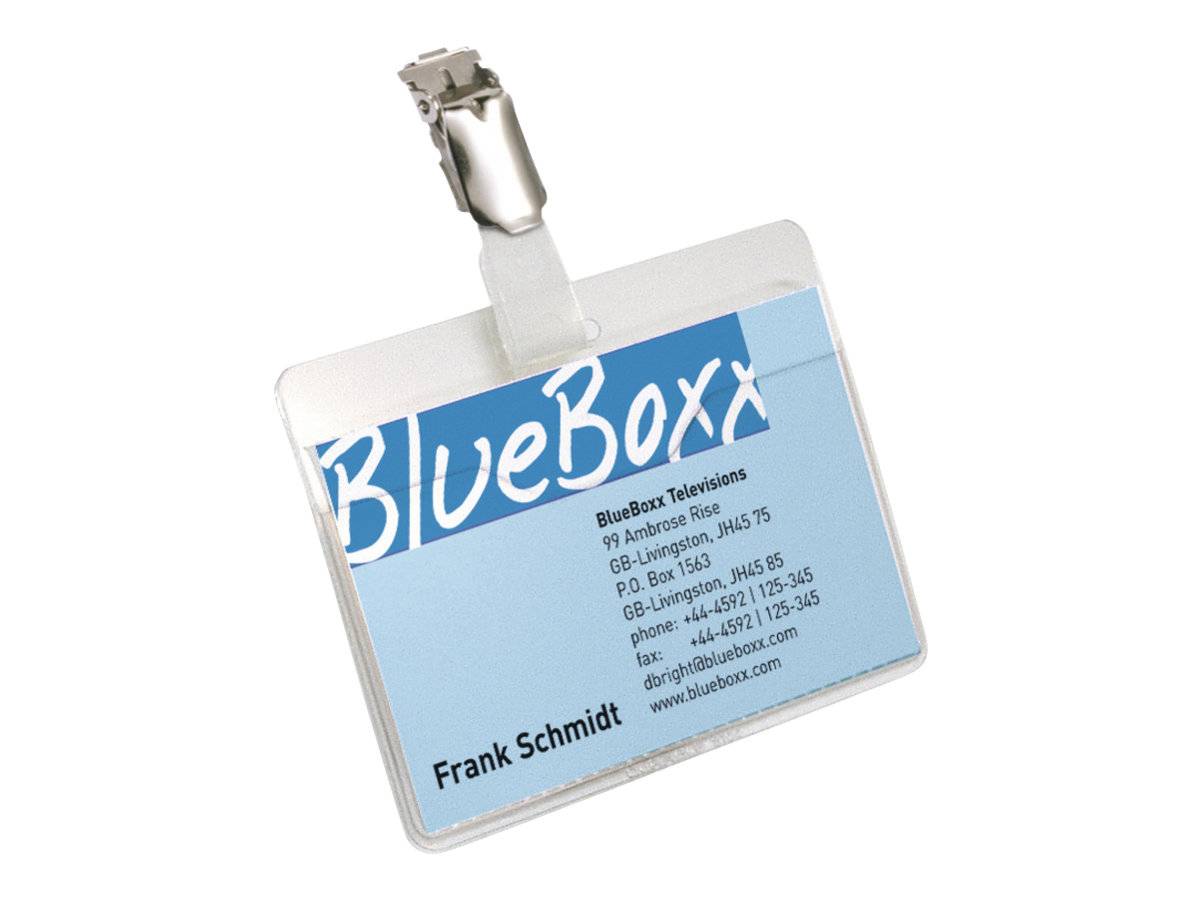 Durable Namensschildhalterung - für 90 x 60 mm - Clip - durchsichtig (Packung mit 5)