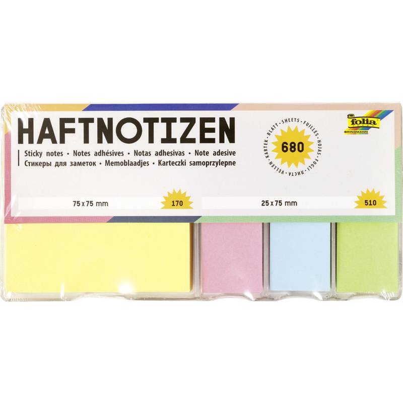 folia Haftnotizen in Spenderbox, bestückt