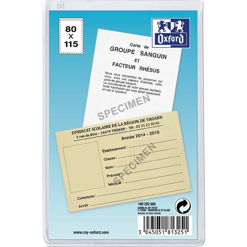 Oxford Ausweishülle, PVC, 1-fach, 0,20 mm, For.: 83 x 120 mm