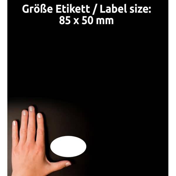 Namens-Etiketten 85x50mm 20 Bogen/200 Etiketten weiß