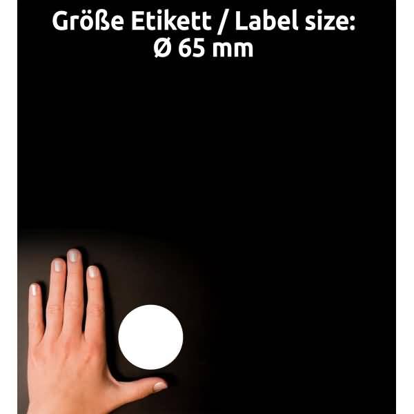 Namens-Etiketten 65mm 20 Bogen/160 Etiketten weiß