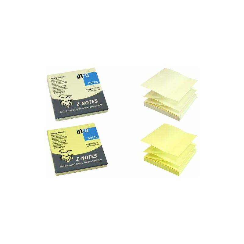 inFO notes Haftnotizen Z-Notes, 75 x 75 mm, brillantgelb