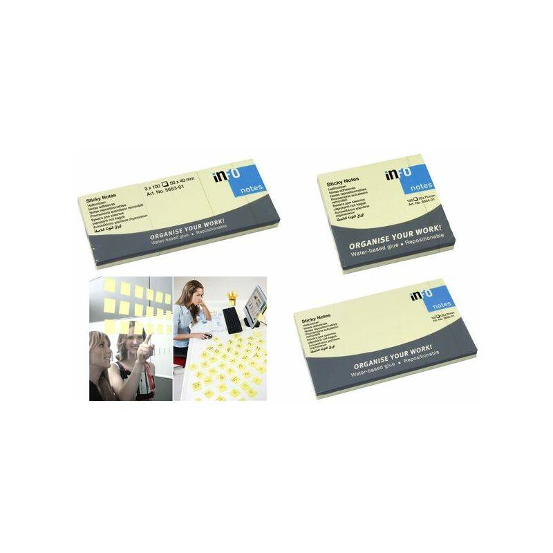 inFO notes Haftnotizen, 100 x 75 mm, pastellgelb