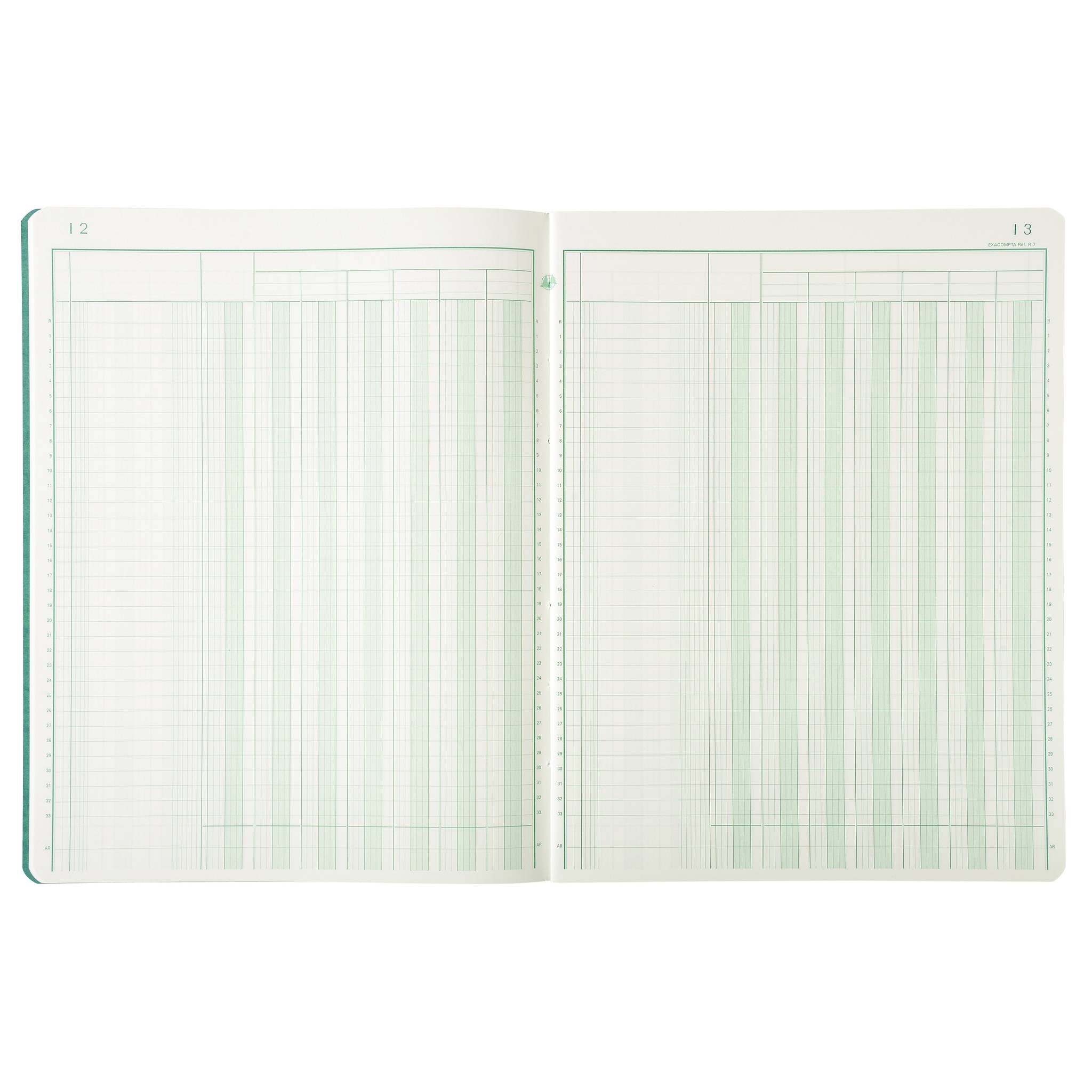 Exacompta Geschäftsbuch 7 Kolonnen 32x25 cm 80S - Farben sortiert - 4070E