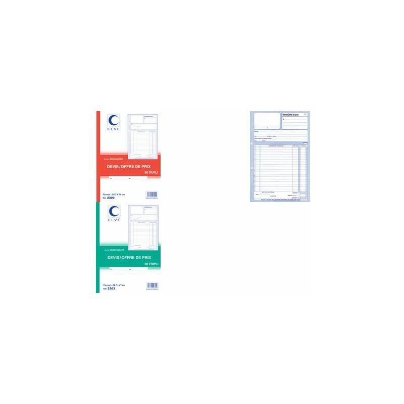 ELVE Manifold "Devis - Offre de prix", 210 x 297 mm, tripli