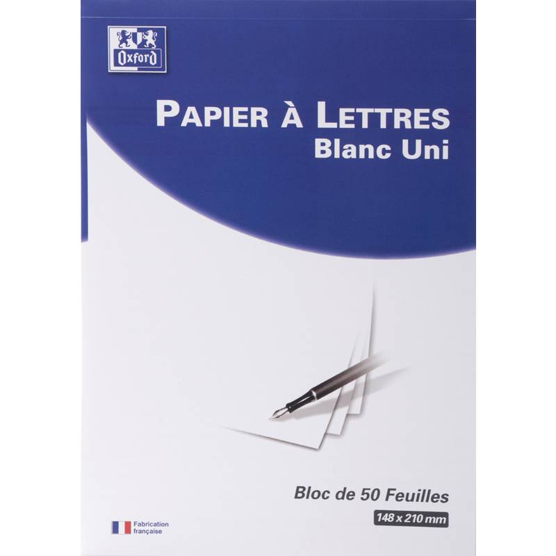 Oxford Briefblock, DIN A5, blanko, weiß