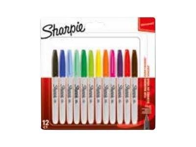 DYMO - Sharpie - Marker - permanent - verschiedene Farben - fein (Packung mit 12)