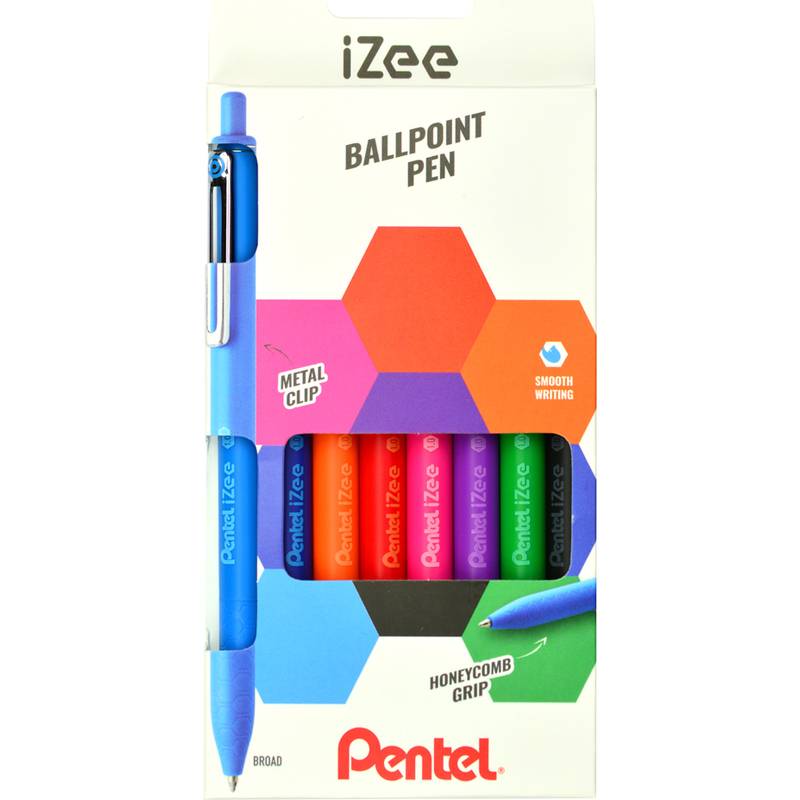 Pentel Druck-Kugelschreiber iZee, 8er Etui