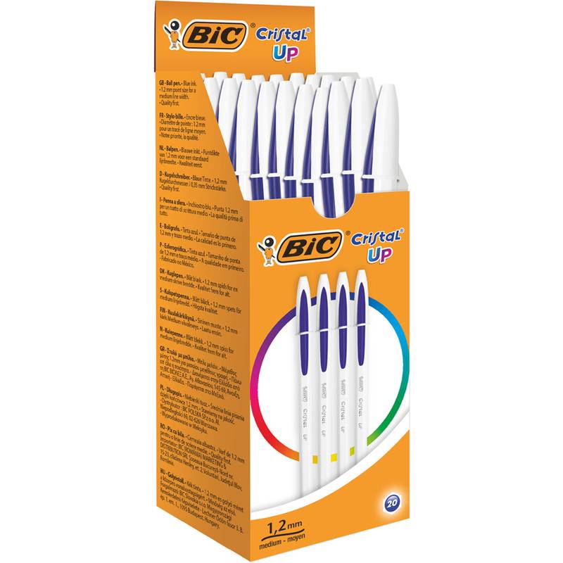 BIC Kugelschreiber Cristal Up, Strichfarbe: blau, 20 Stück