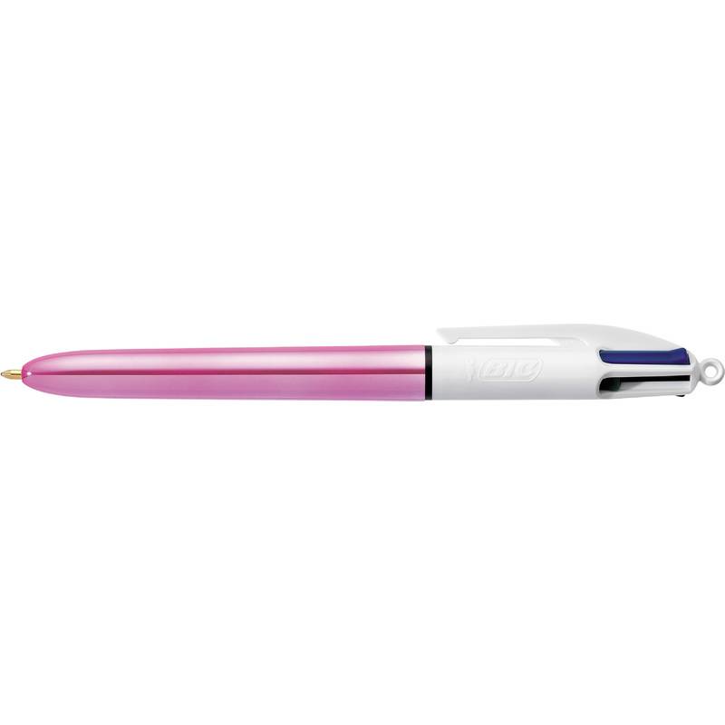 BIC Druckkugelschreiber 4 Colours Shine, 0,32 mm, fuchsie