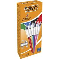 BIC 4 Colours Shine - Vierfarb-Kugelschreiber - Schwarz, Rot, Blau, Grün - 1 mm - Mittel - verstellbar (Packung mit 12)